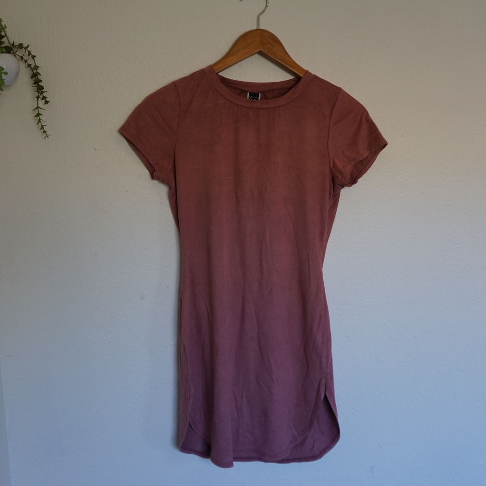 Windsor Velvet Light Pink T-Shirt Dress